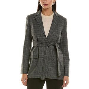 Proenza Schouler Womens White Label Plaid Suiting Blazer, Black